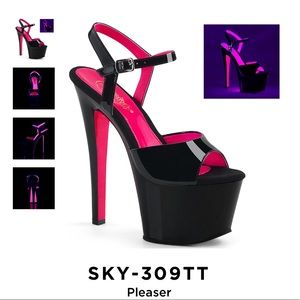 Black & Neon Pink Extra High Platform